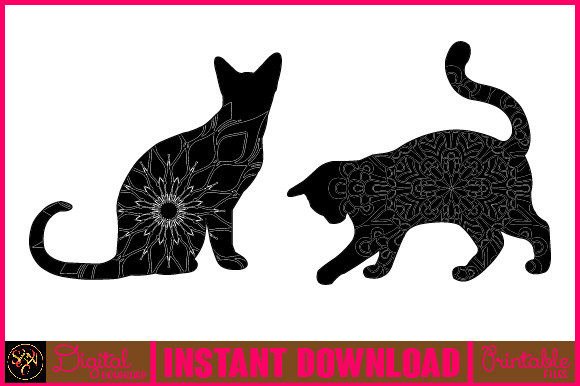 Cat Animal Mandala, Animal Silhouette-1
