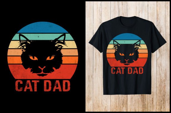Cat Dad Vintage Retro T-Shirt