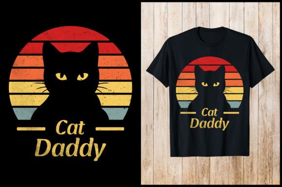 Cat Daddy Retro T-Shirt Design