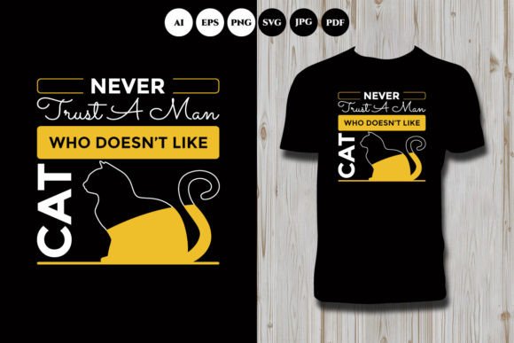 Cat Typography Vector T Shirt