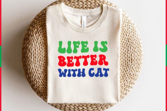 Retro Cat T-shirt Design, Life is Bet