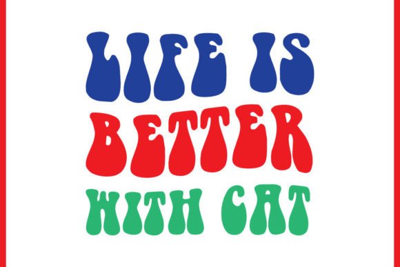Retro Unique Cat T-shirt Design, Life
