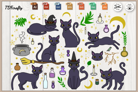 Witchy Cats: A Spellbinding Embroidery Design